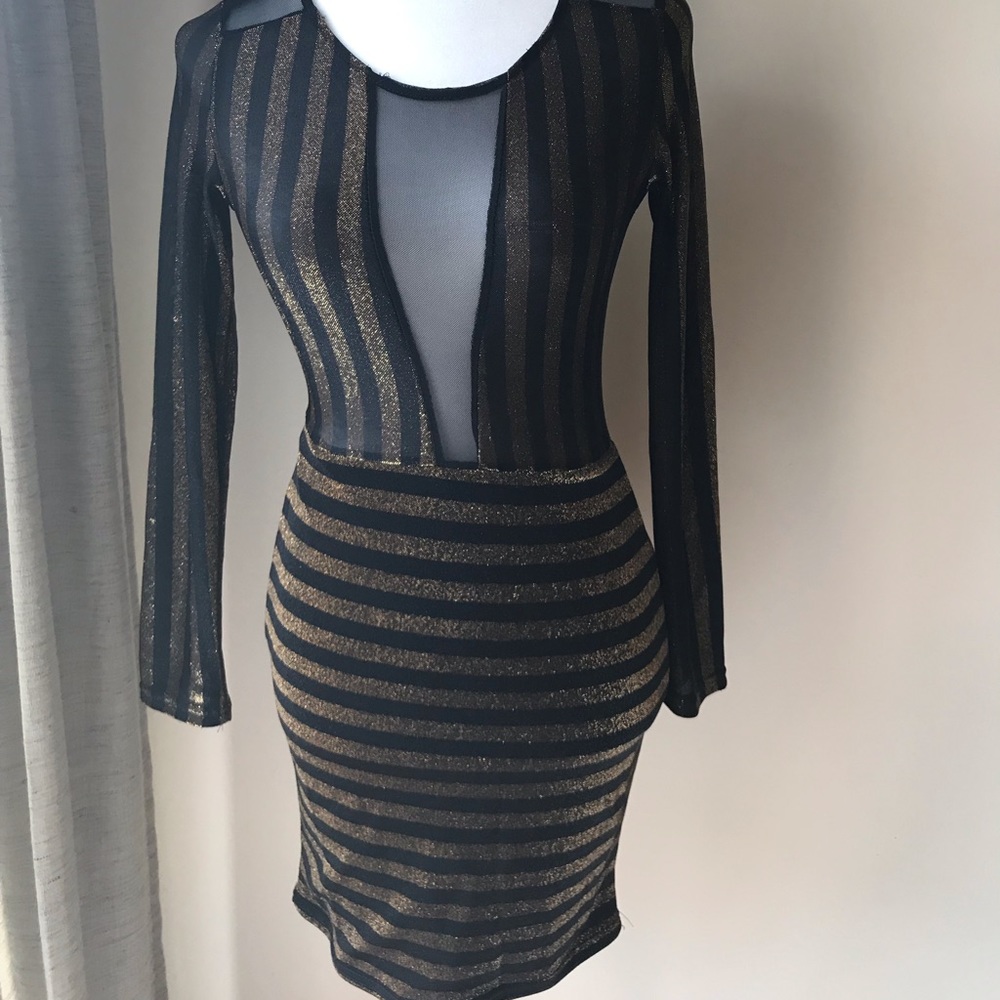 CBR gold and black mini dress. Size Small